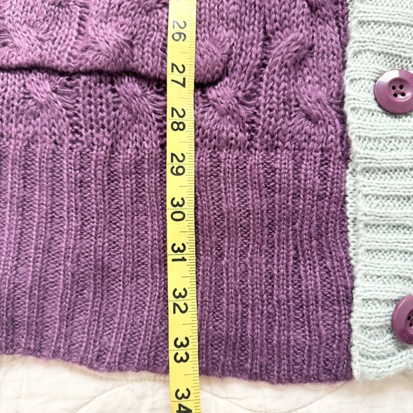 LuLaRoe Lucille Cable Knit Oversized Cardigan M Sweater Preppy Academia Cozy NEW - Picture 10 of 12